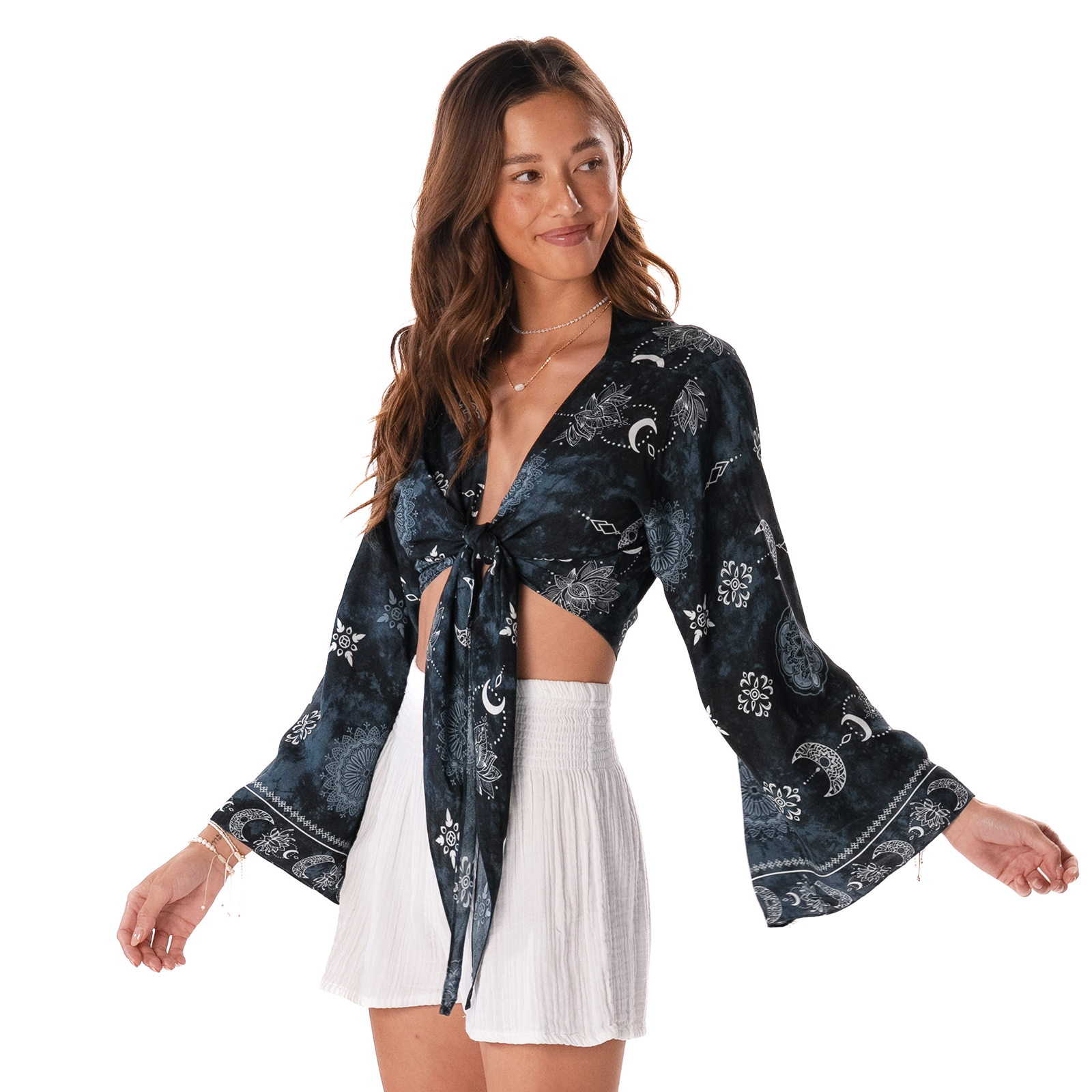 Lotus and Luna - Wholesale Lounge Top - Women's - Midnight Lotus Moon Daydreamer top3