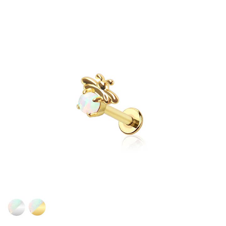 OPAL LADYBUG TOP THREADLESS (PUSH IN) 316L SURGICAL STEEL LA for wholesale by CRAVE