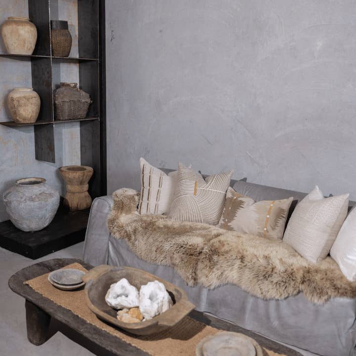 BHD HOME - Wholesale Lumbar pillow - Ikat Peaks Natural Medium Lumbar Cushion 40 x 60cm1