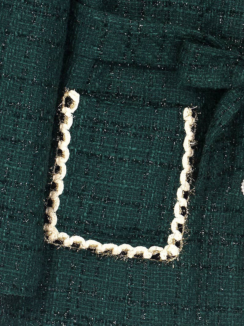 Colore come immagini Giacca in tweed con cintura e catena BL16Y per autunno e inverno in vendita all'ingrosso su Faire6