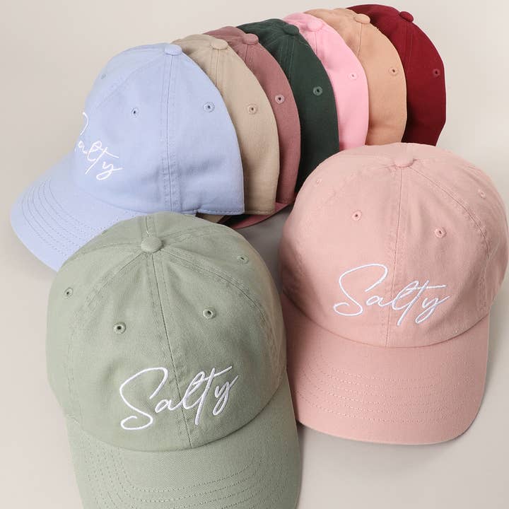 Fashion City - Wholesale Baseball Cap - Women's - SALTY Typography Embroidered Baseball Cap9