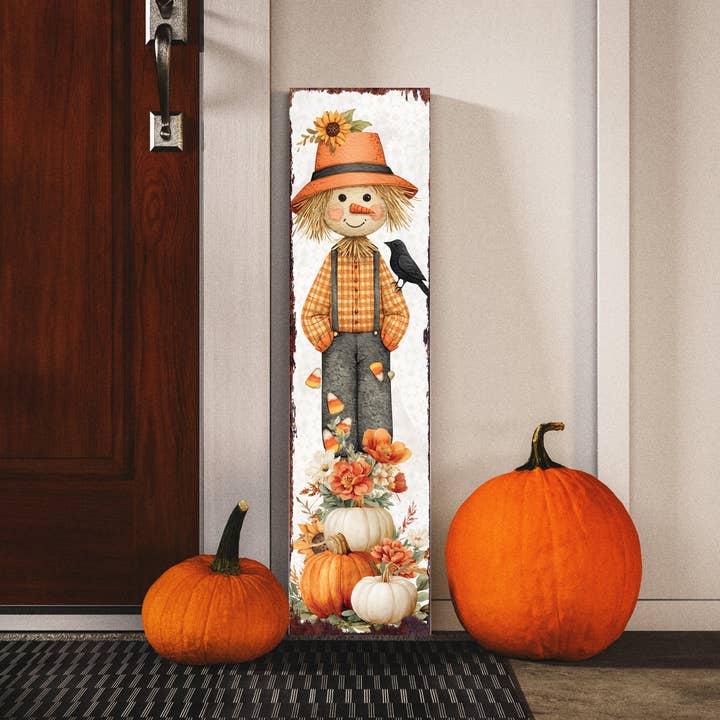 TX USA Corporation - Wholesale Outdoor Sign - Fall Scarecrow Porch Sign | Rustic Autumn Welcome Decor with Pumpkins5