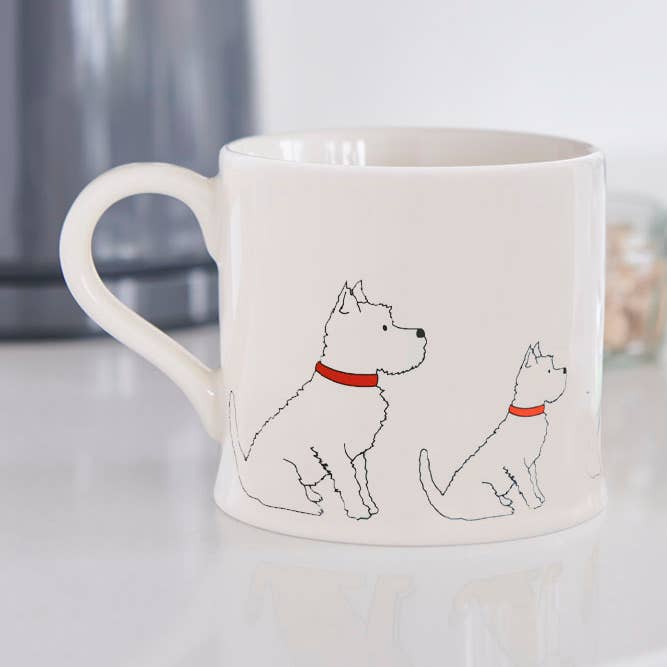 Caneca de cão Mischievous Mutts - Westie por atacado de Sweet William Designs