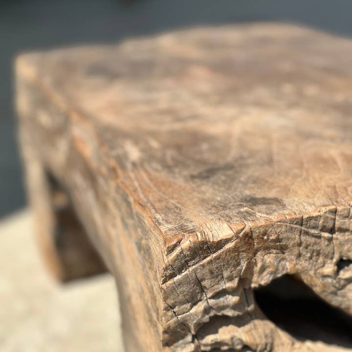 Office Objets - Wholesale Stool - Raw monoxyle organic Asian teak stool40