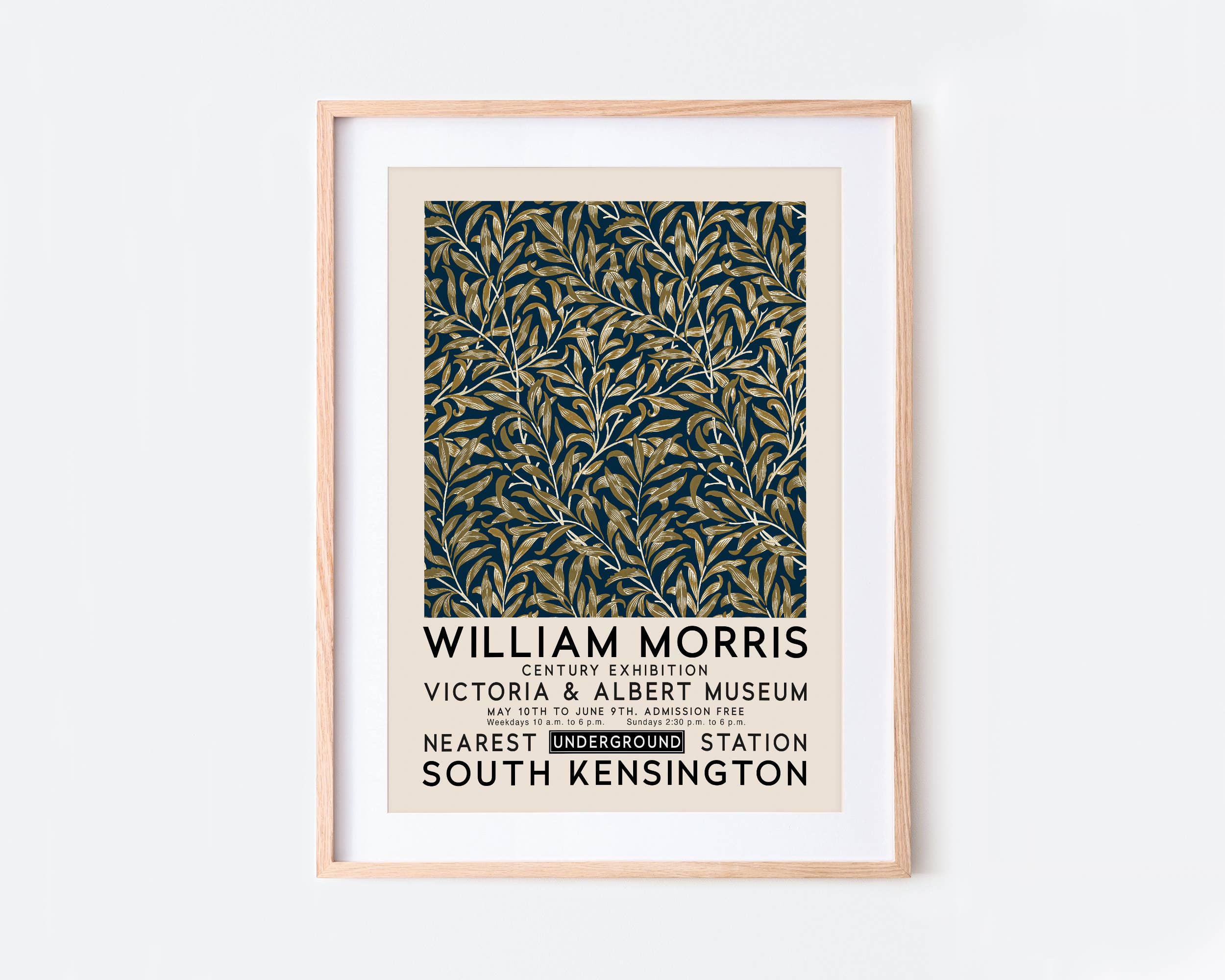 Sugar & Canvas - Wholesale Art Print - William Morris Willow Bough Vintage Poster Art Print W165