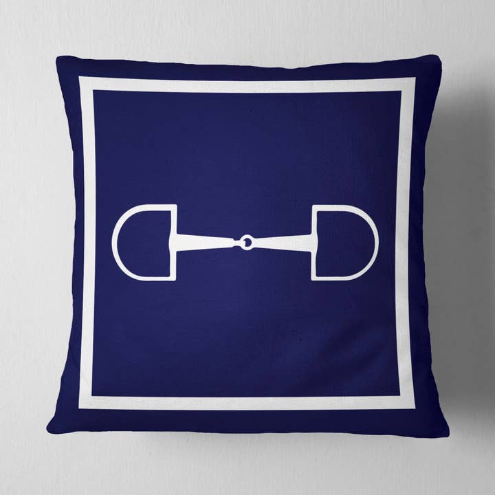 Barrel Down South - Wholesale Throw/decorative pillow - Horse Bit Horse Navy Pillow0