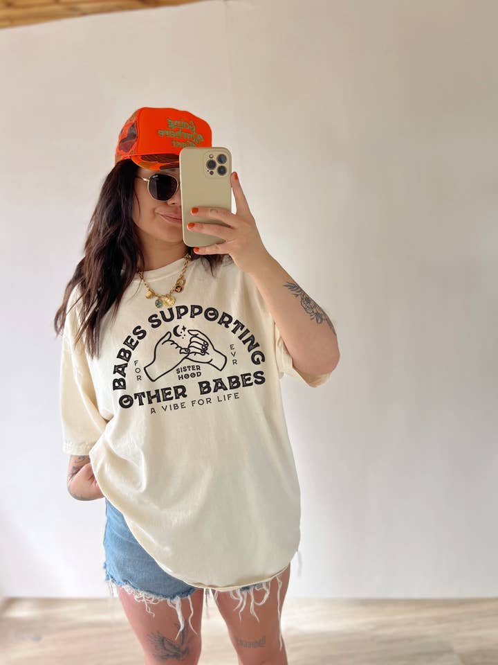 WE THE BABES - Wholesale T-Shirt (Graphic) - Women's - Babes Support Babes Feminist Tee  - Ivory0