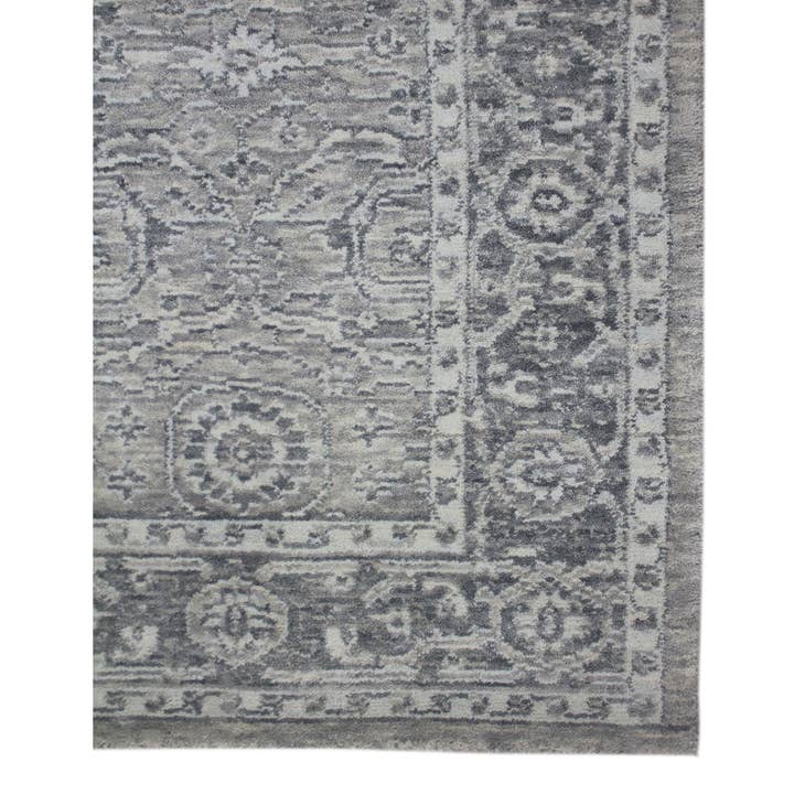 HomeRoots - Wholesale Area Rug - 2' X 3' Gray And Dark Gray Wool Medallion Hand Woven Area Rug3