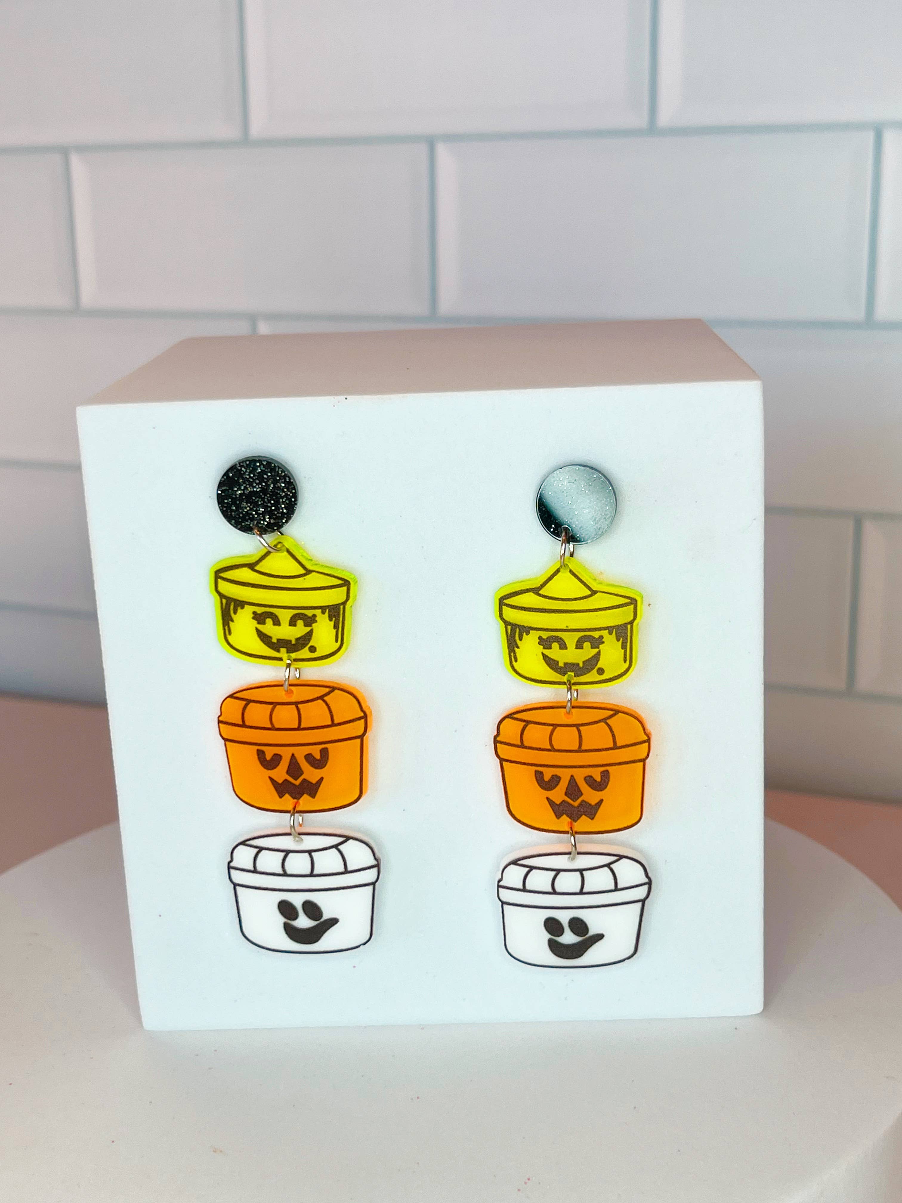 NatterDoodle – Brincos de argola por atacado – Assustado Happy Meal - Brincos Inspirados no Halloween McDonalds5