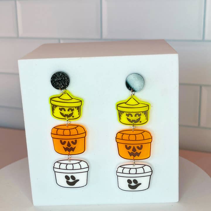 NatterDoodle – Brincos de argola por atacado – Assustado Happy Meal - Brincos Inspirados no Halloween McDonalds5