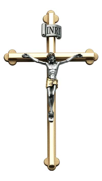 Abbey + CA Gift - Wholesale Wall Cross - 2-tone Wall Crucifix 8”5