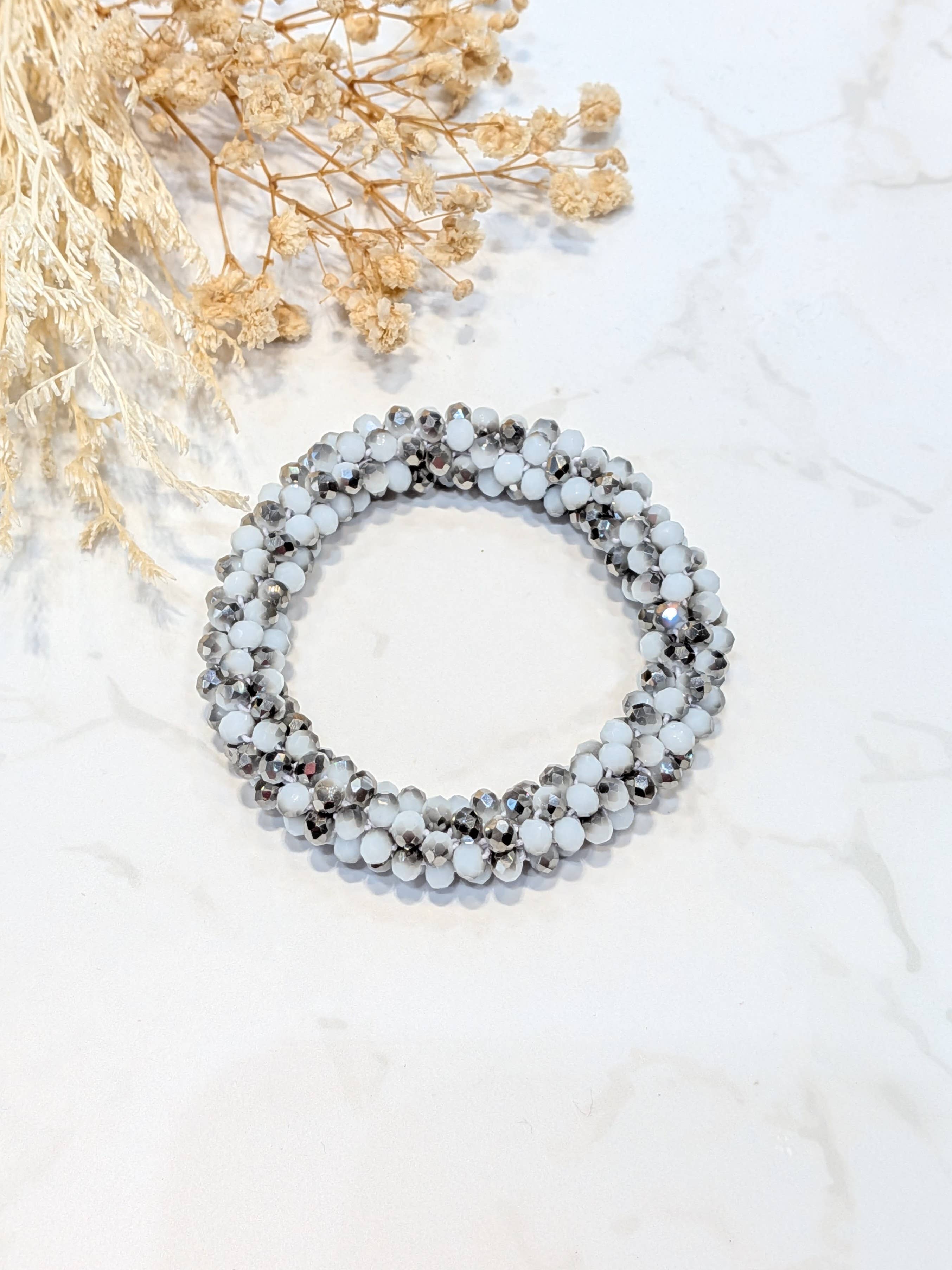 LOLO & YAYA - Wholesale Link & Chain Bracelet - White-tone crystal effect bracelet13