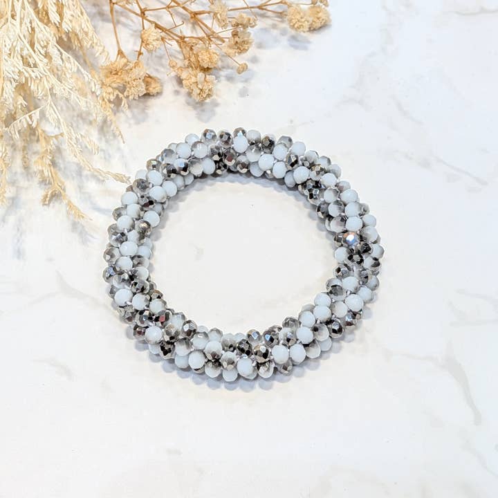 LOLO & YAYA - Wholesale Link & Chain Bracelet - White-tone crystal effect bracelet13