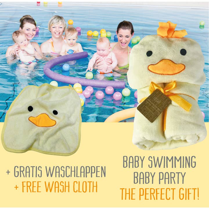 HECKBO – Engroshandel Håndklæde med hætte - Børn og baby – Baby badekåbe med hætte og 3D kyllingedesign3