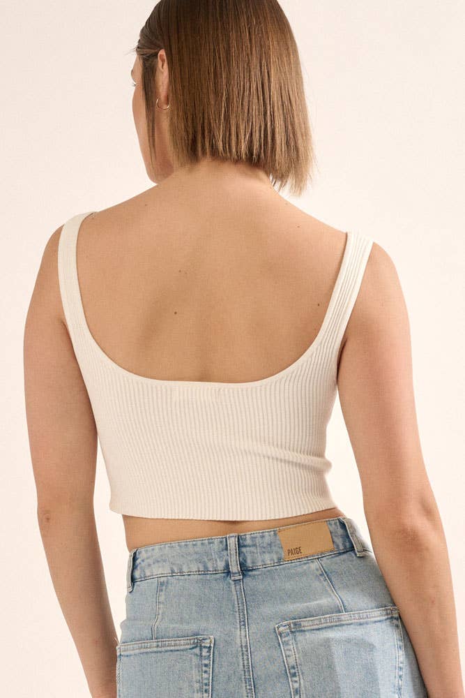 Promesa USA - Vendita all'ingrosso Canotta - Donna - Canotta con scollo rotondo in maglia a costine Shaper Fit31