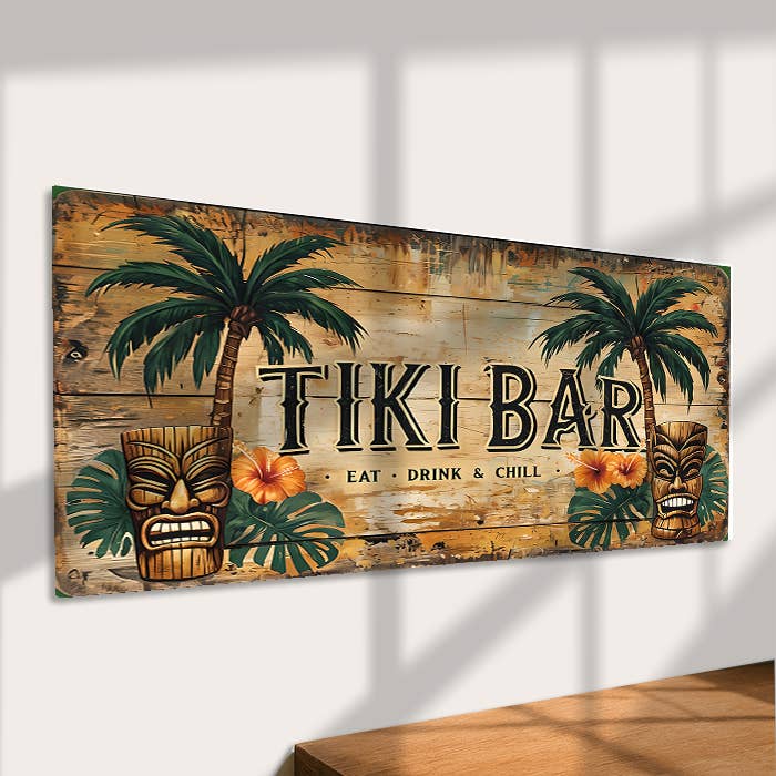 The British Metal Signs Company - Wholesale Sign - Tiki Bar Metal Sign – Tropical Wall Decor for Home Bar