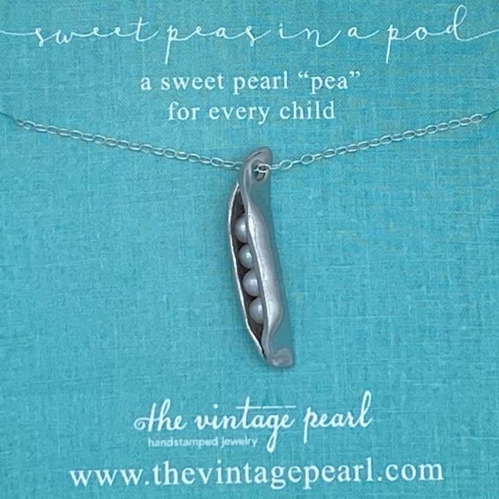 The Vintage Pearl – wholesale Kids necklace – Kids – Mini Sweet Peas in a Pod Necklace (1-5 pearls)3