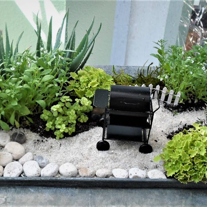 Home Kreation by KK dba Kraft Klub - Wholesale Decorative Tabletop Object - HANDMADE BBQ Grill with Side Trays and Propane Tank2