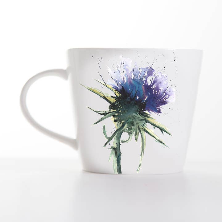 The Thistles - Thistle Design Bone China Mug for wholesale by Meg Hawkins Art