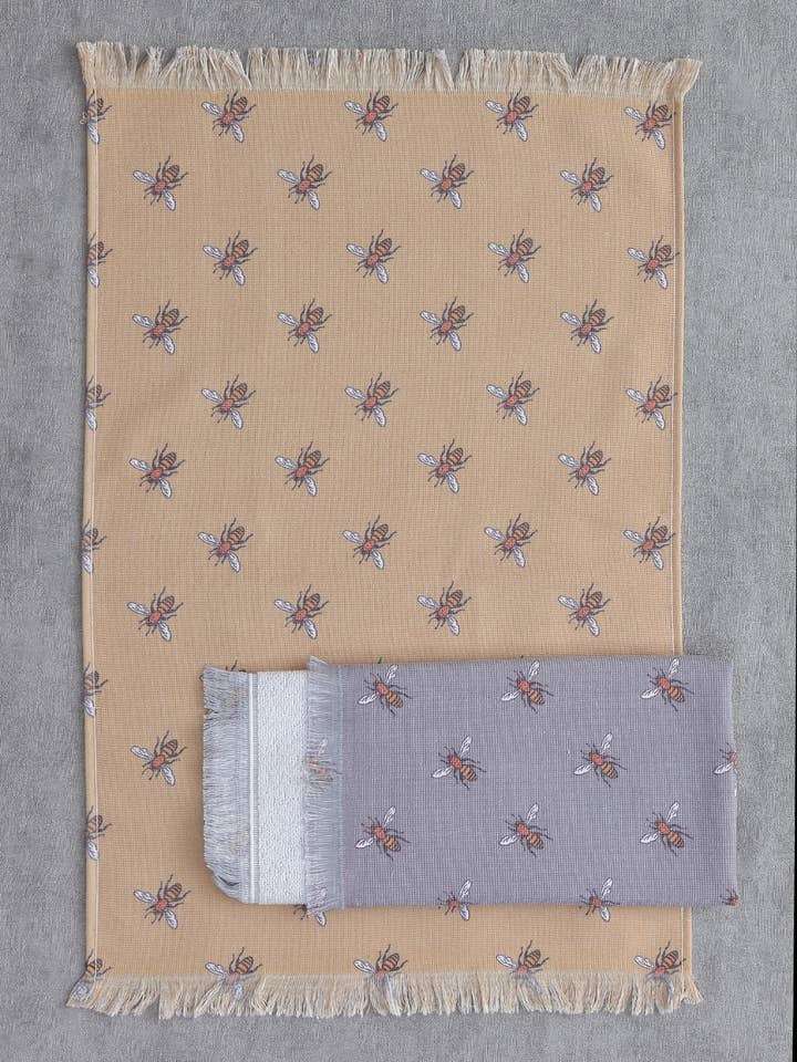 Türkisches Küchentuchset CS25 Bee aus 100% Baumwolle, 2-teiliges Set für den Großhandel von Pavia Home