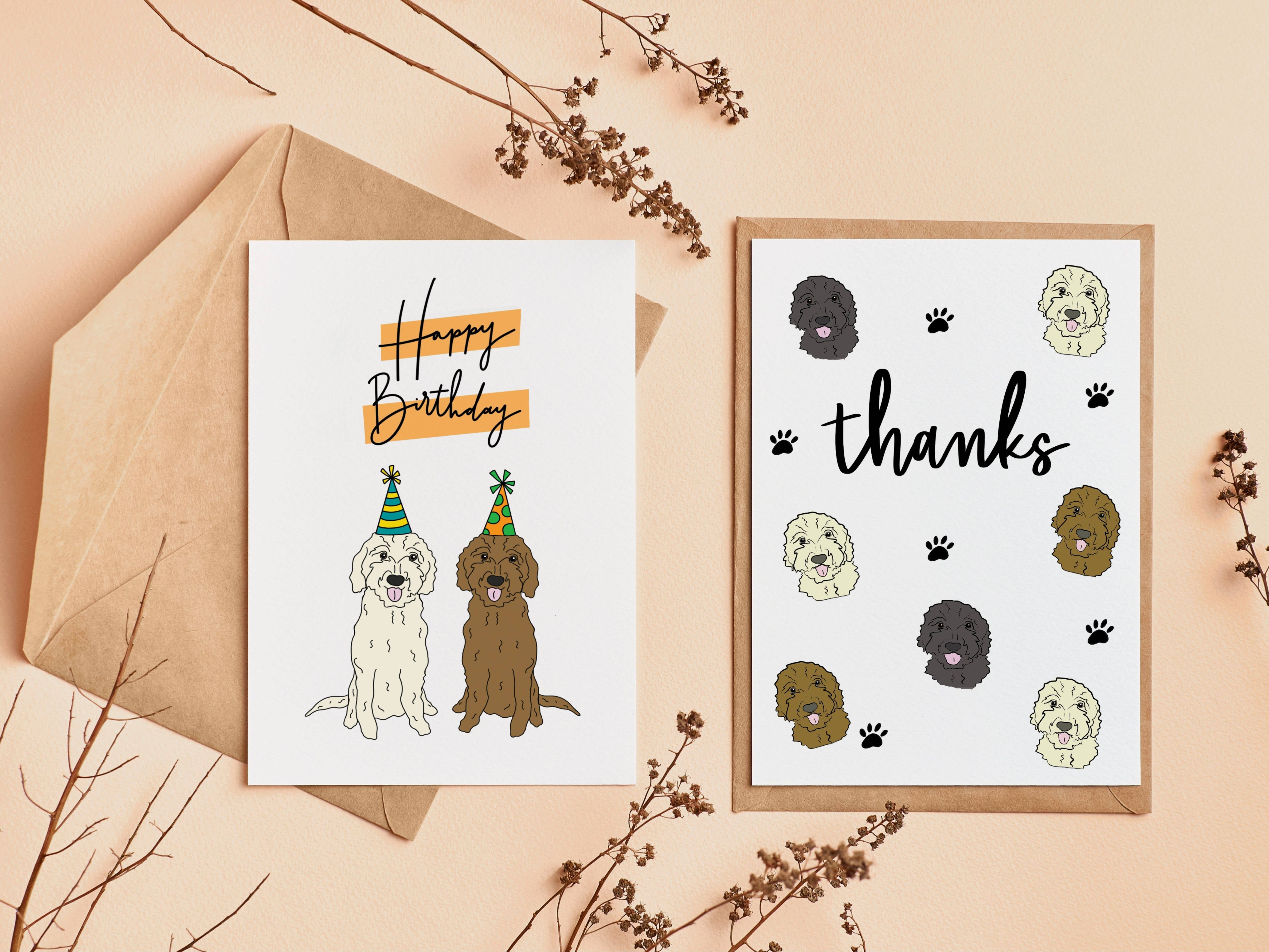 Simply Happy Paper - Wholesale Birthday Card - Happy Birthday Goldendoodles Card4