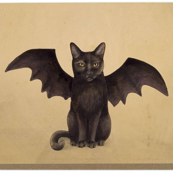 Amy Rose Moore Illustration - Wholesale Everyday Greeting Card - Tiny Bat Cat - Blank Card2