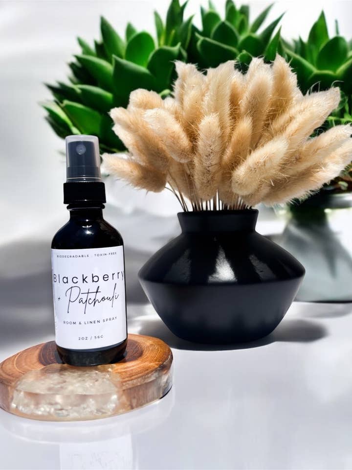 Blackberry + Patchouli - Multi-Use Room & Linen Spray for wholesale by momMY TIME candle co.