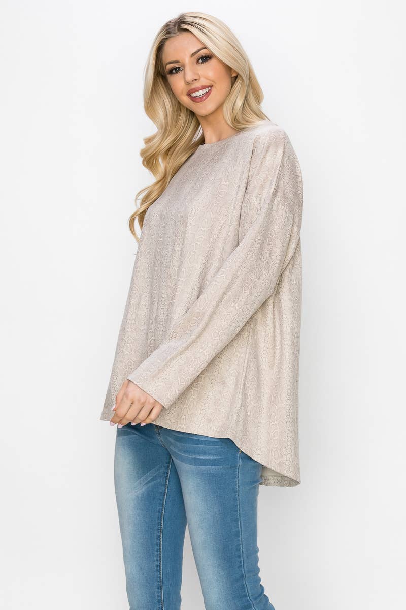 Joh Apparel - Vente Tunique – femme - Haut en daim extensible à imprimé animal Ailith3