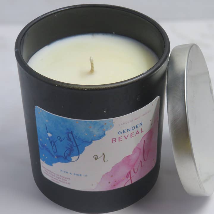 Bougie Gender Reveal BABYSHOWER pour la vente par Shop Candles and Things