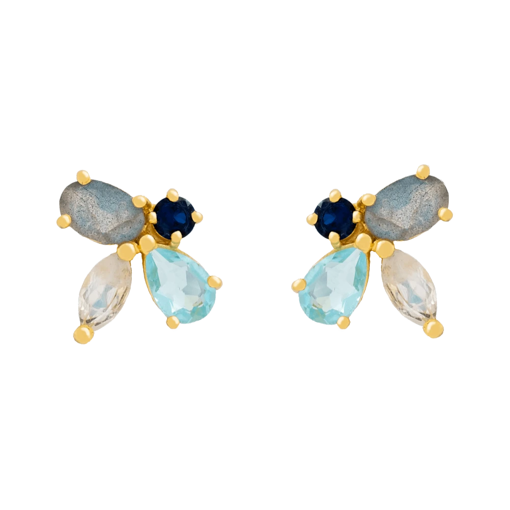 Lavani Jewels - Wholesale Dangle Earrings - Aquamarine and Labradorite Cinema Earrings3