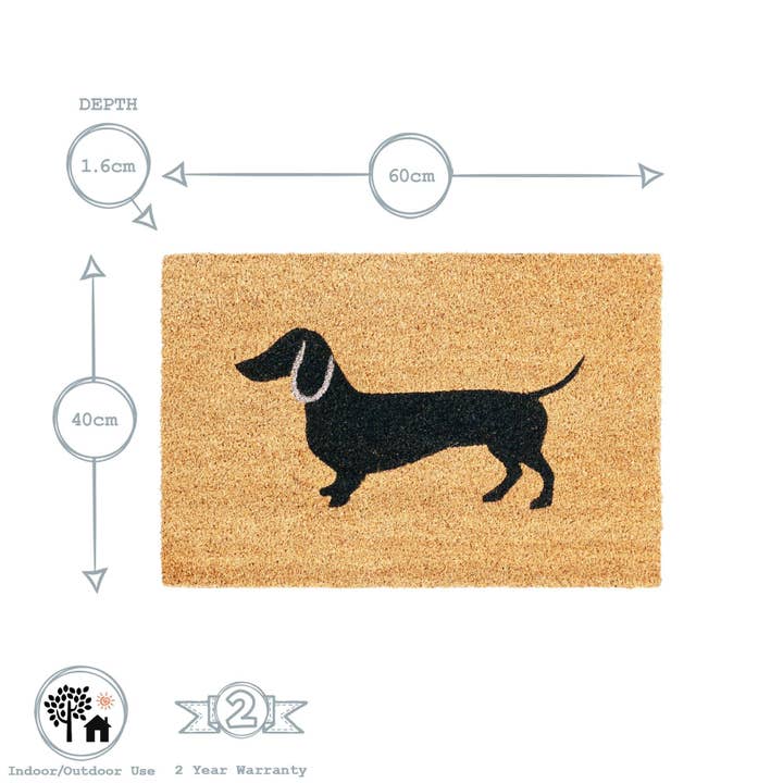 Rinkit Ltd - Wholesale Door Mat - Nicola Spring Non-Slip Door Mat - 60x40cm - Sausage Dog2