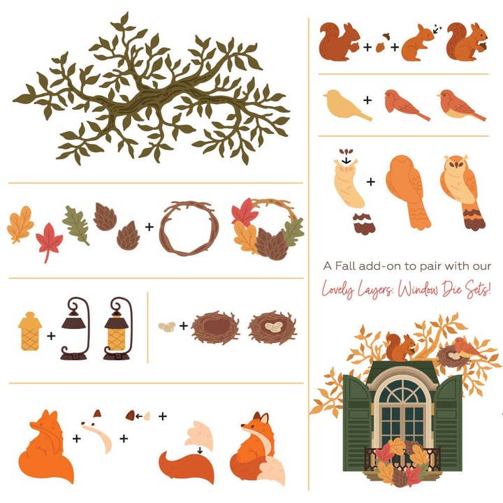 Camadas Encantadoras: Adição de Outono para Janelas - Honey Cuts - Cortantes Independentes por atacado de Honey Bee Stamps