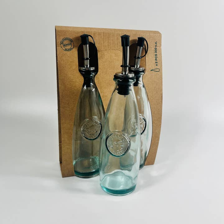 Garrafa de Óleo / Vinagre Autêntica de Vidro Reciclado 300ml por atacado de Jarapa