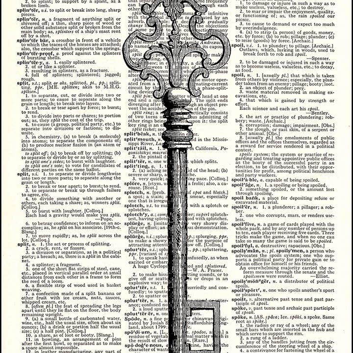 Fresh Prints of CT - Wholesale Art Print - Skeleton Key Dictionary Print