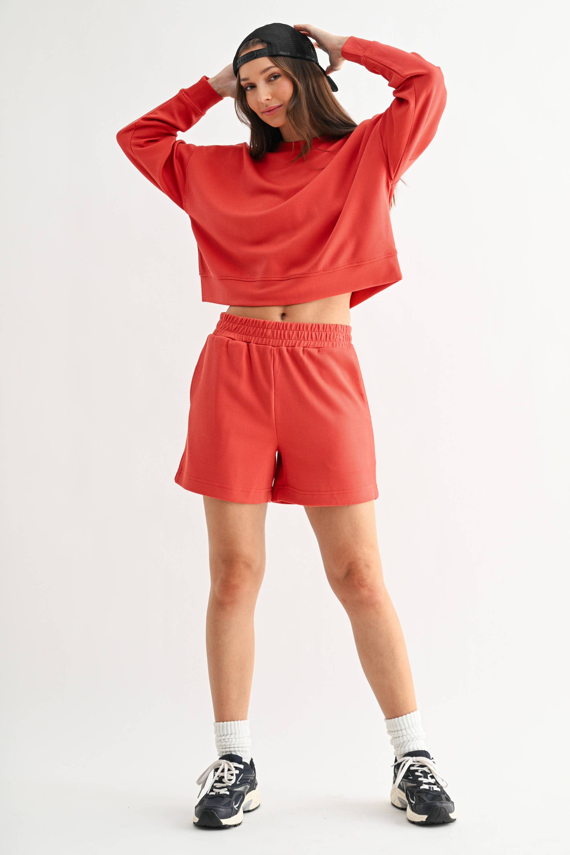 Mono B - Wholesale Lounge Shorts - Women's - Luxe Sand Wash Rib Lounge Shorts26