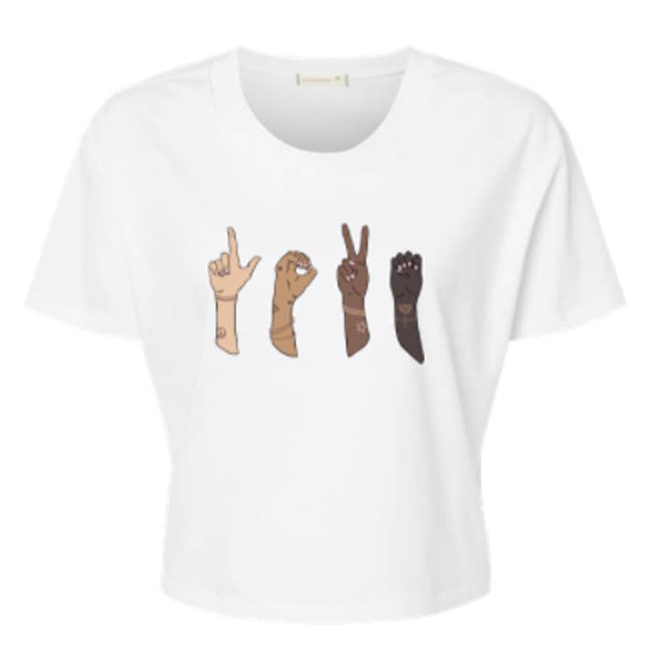 Top corto Love Hands per la vendita all'ingrosso da parte di RAW Collective