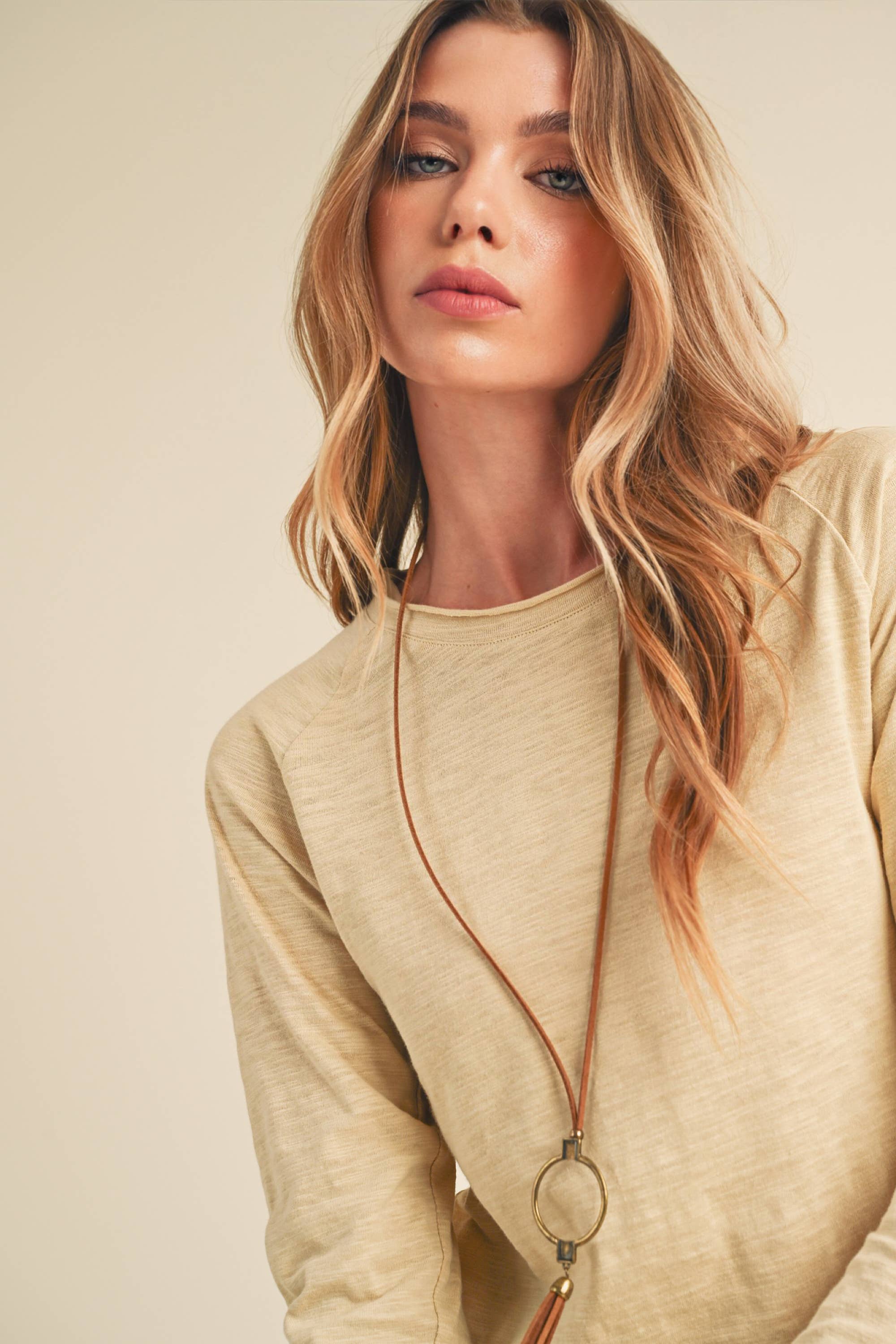 AEMI + CO - Wholesale Knit Top - Women's - 8288DN Gwen Baby Long Sleeve Top 539