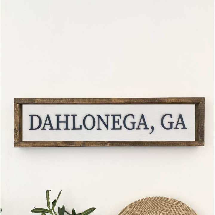 Pine Designs - Wholesale Sign - 24x6 "Any" City Sign - City, State Name Sign7