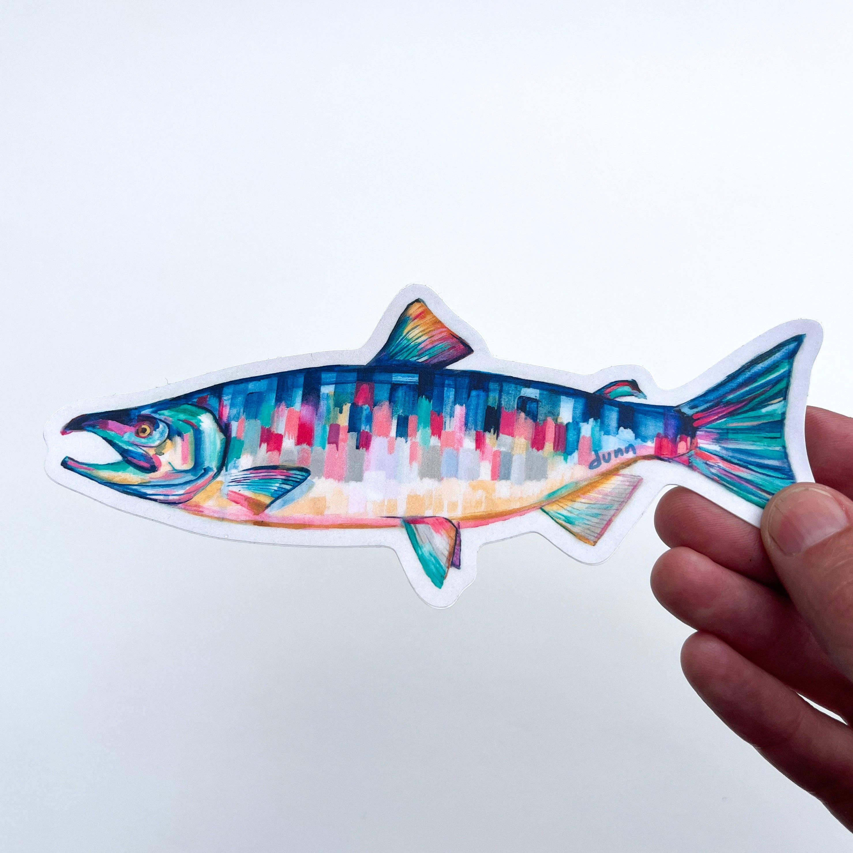 SheilaDunnArt - Wholesale Sticker - Sockeye Salmon Blue vinyl sticker3