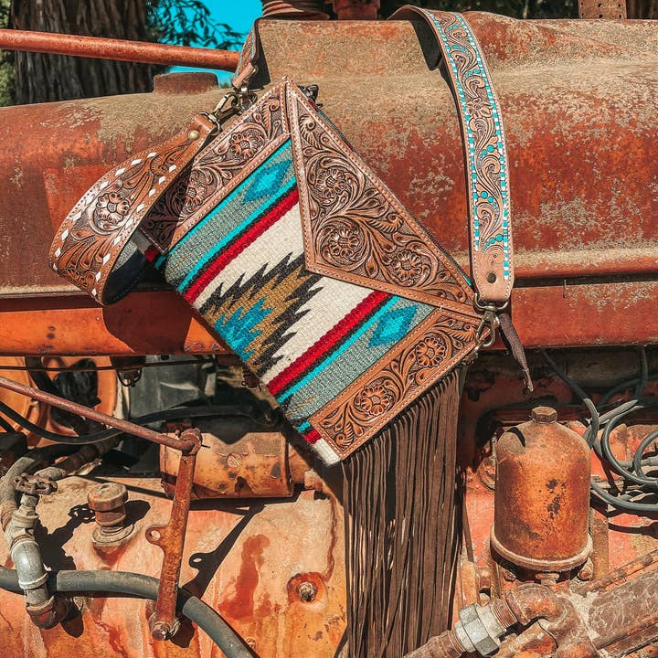 Haute Southern Hyde - Wholesale Crossbody Bag - Women's - The Santa Cruz Leather Tooled Purse