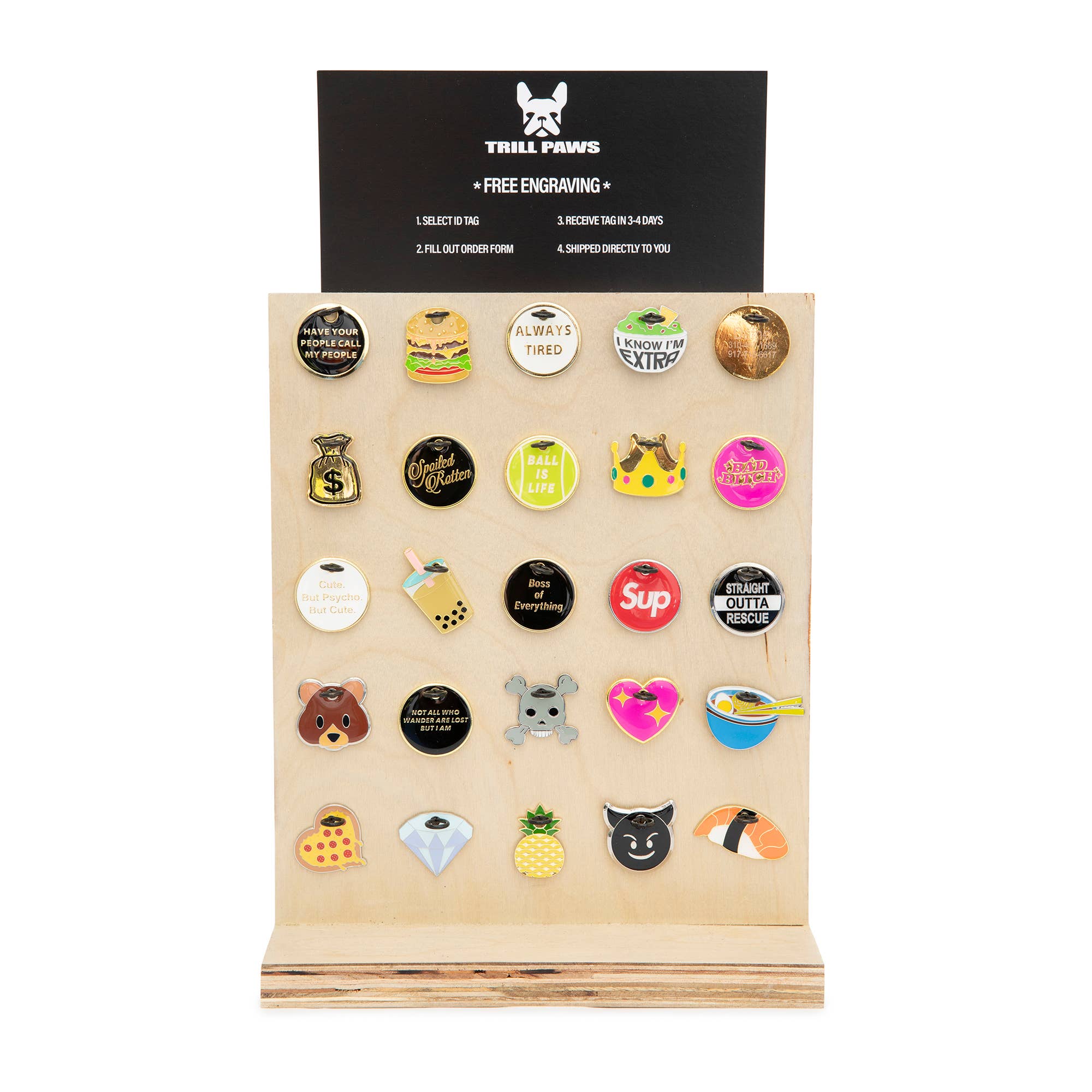 Trill Paws - Wholesale Pet Identification Tag - Dog - Trill Paws ID Tag - Retail Display1