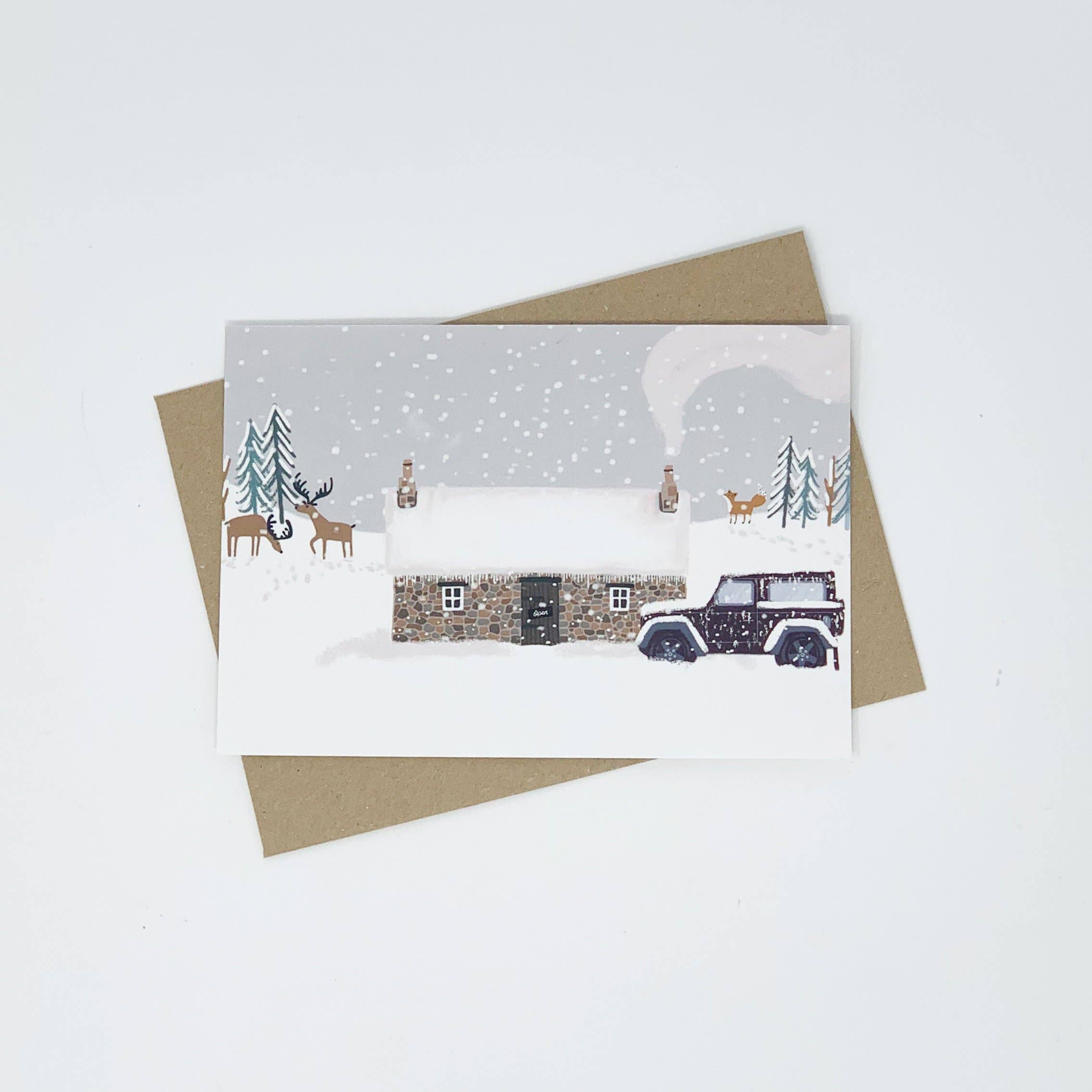 Lomond Paper Co - Wholesale Christmas Card - Bothy in the Snow - Blank Christmas Card2