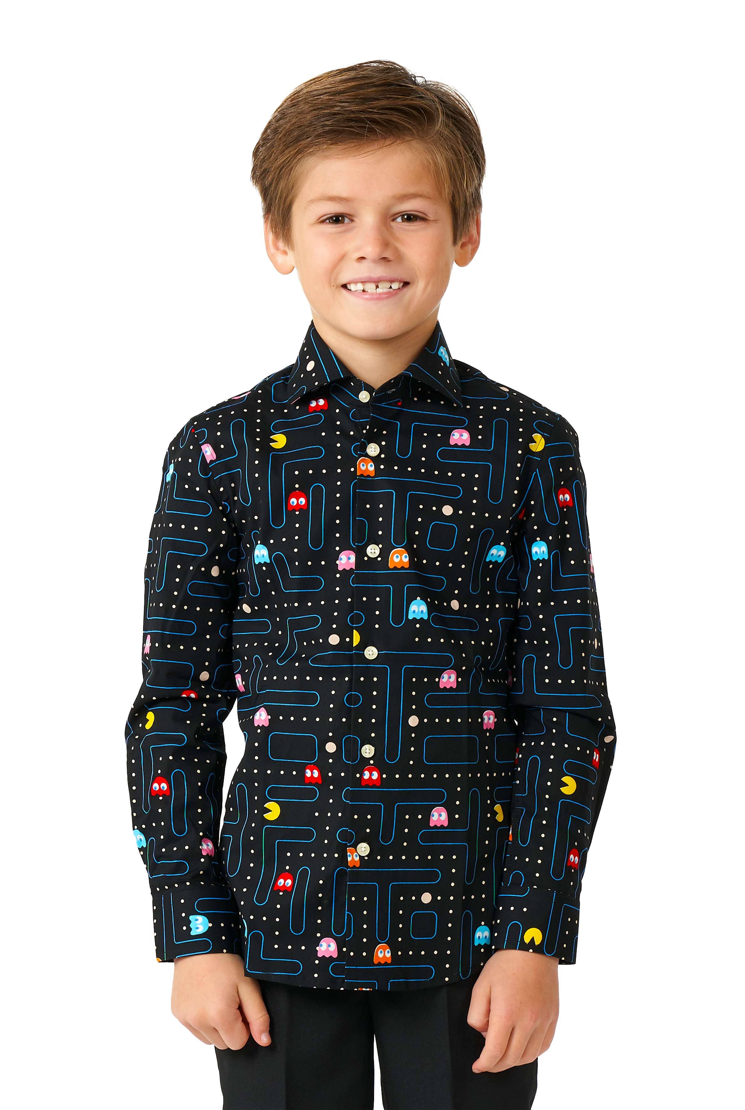 Black SHIRT LS PAC-MAN Boys for wholesale on Faire