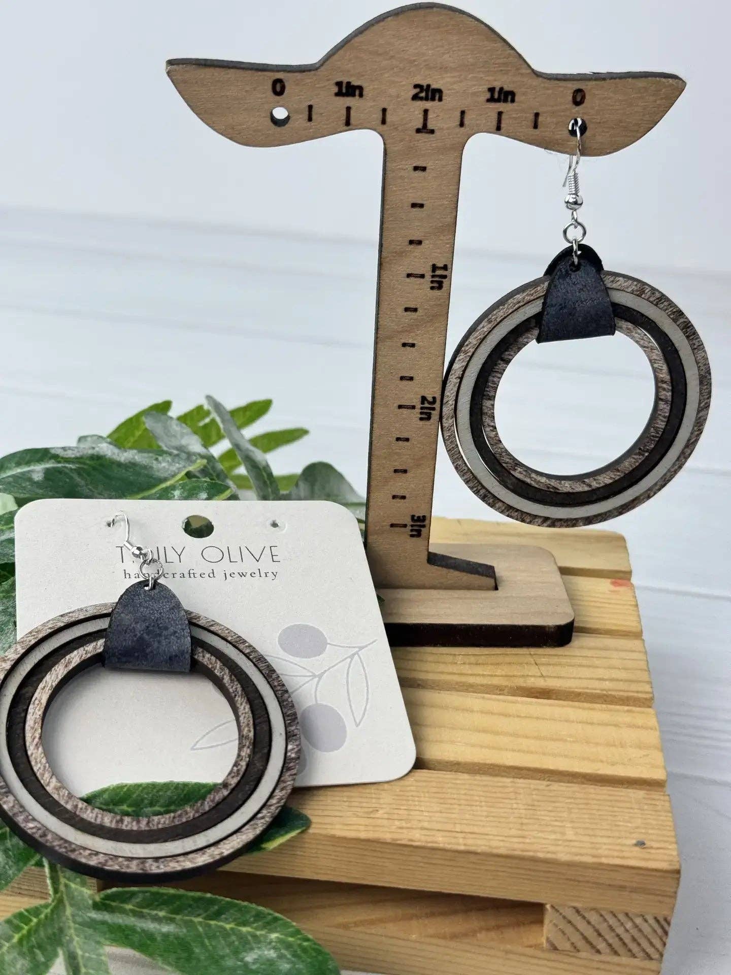 Truly Olive - Vente Boucles d'oreilles pendantes - Boucles d'oreilles créoles bohèmes en bois2