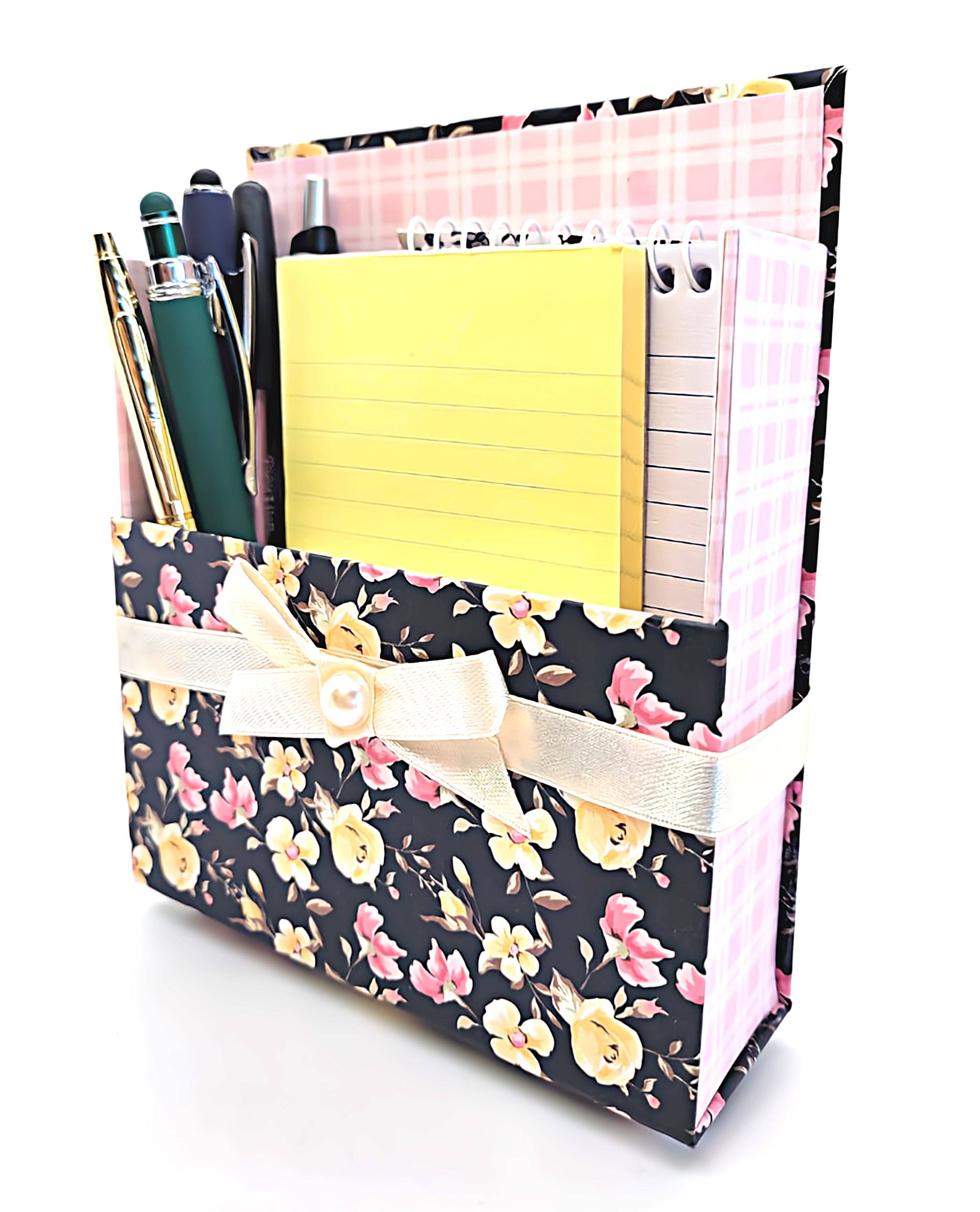 Chic Brico - Wholesale Stationery/Notecard Set - 42-Pc Stationery Gift Box Set w/Desk Organizer, Yellow Roses5