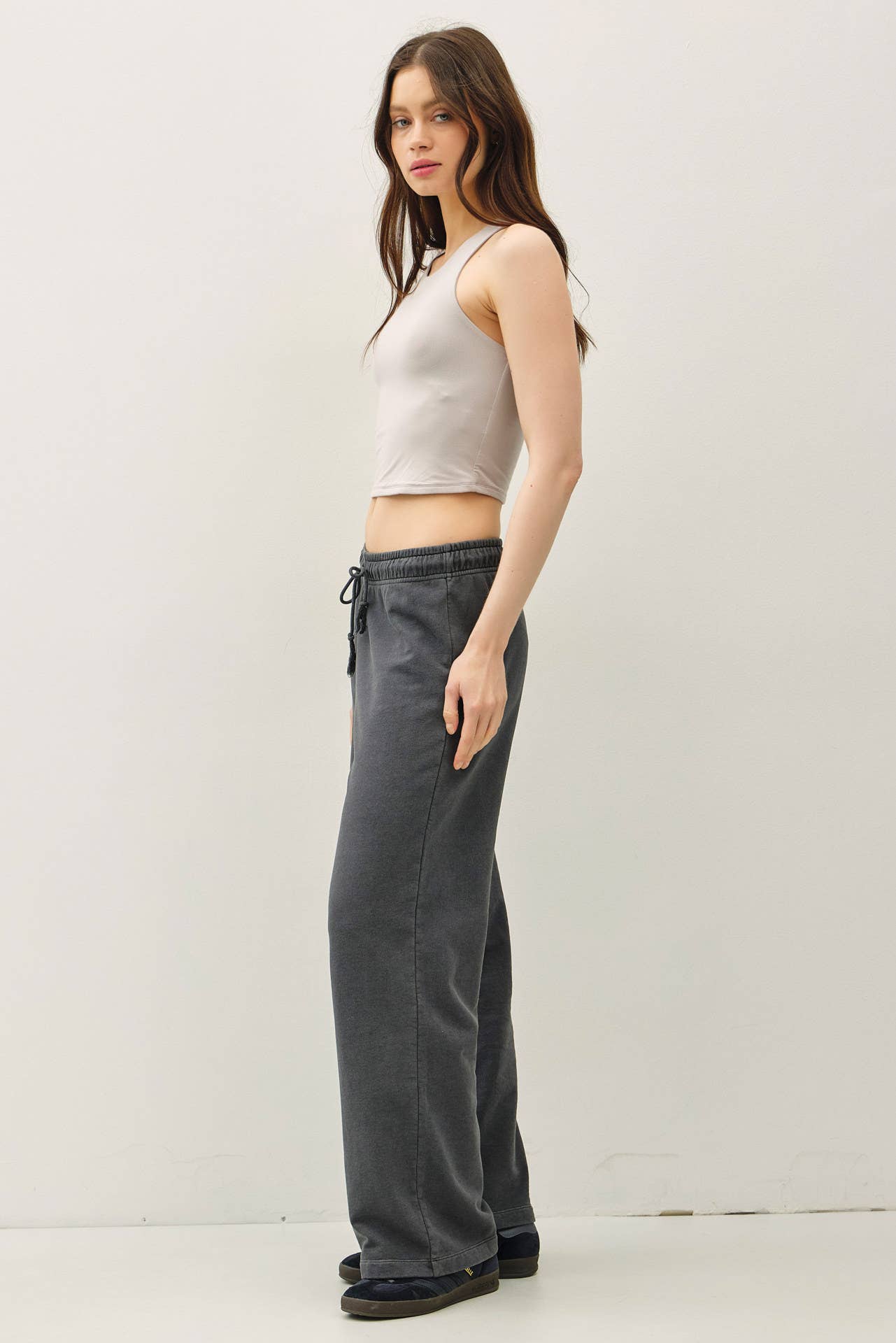 Be Cool - Wholesale Pants - Women's - ACID WASH WIDE LEG COTTON FLEECE PANTS 2
