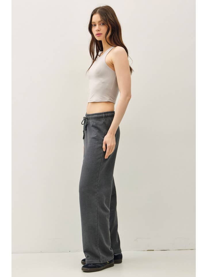Be Cool - Vente Pantalon – femme - PANTALON LARGE EN MOLLETON DE COTON DÉLAVÉ À L'ACIDE2