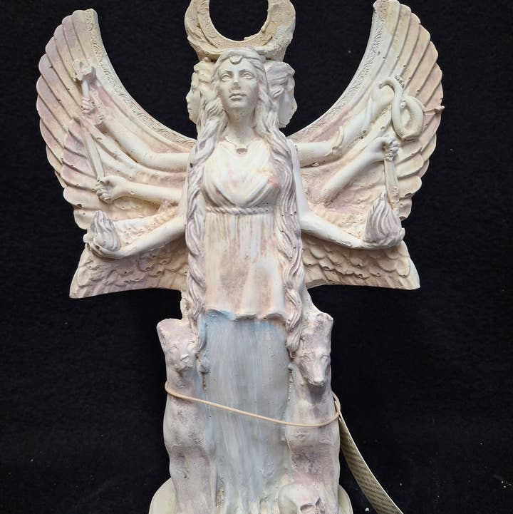2 Greeks Inc – wholesale Sculpture – Alabaster Statue of Hekate (Hecate) – Goddess of Magic & Crossroads0