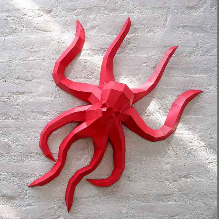 PAPERCRAFT WORLD - Wholesale Wall Accent - Octopus PaperCraft Origami Wall Art, 3D Wall Art6