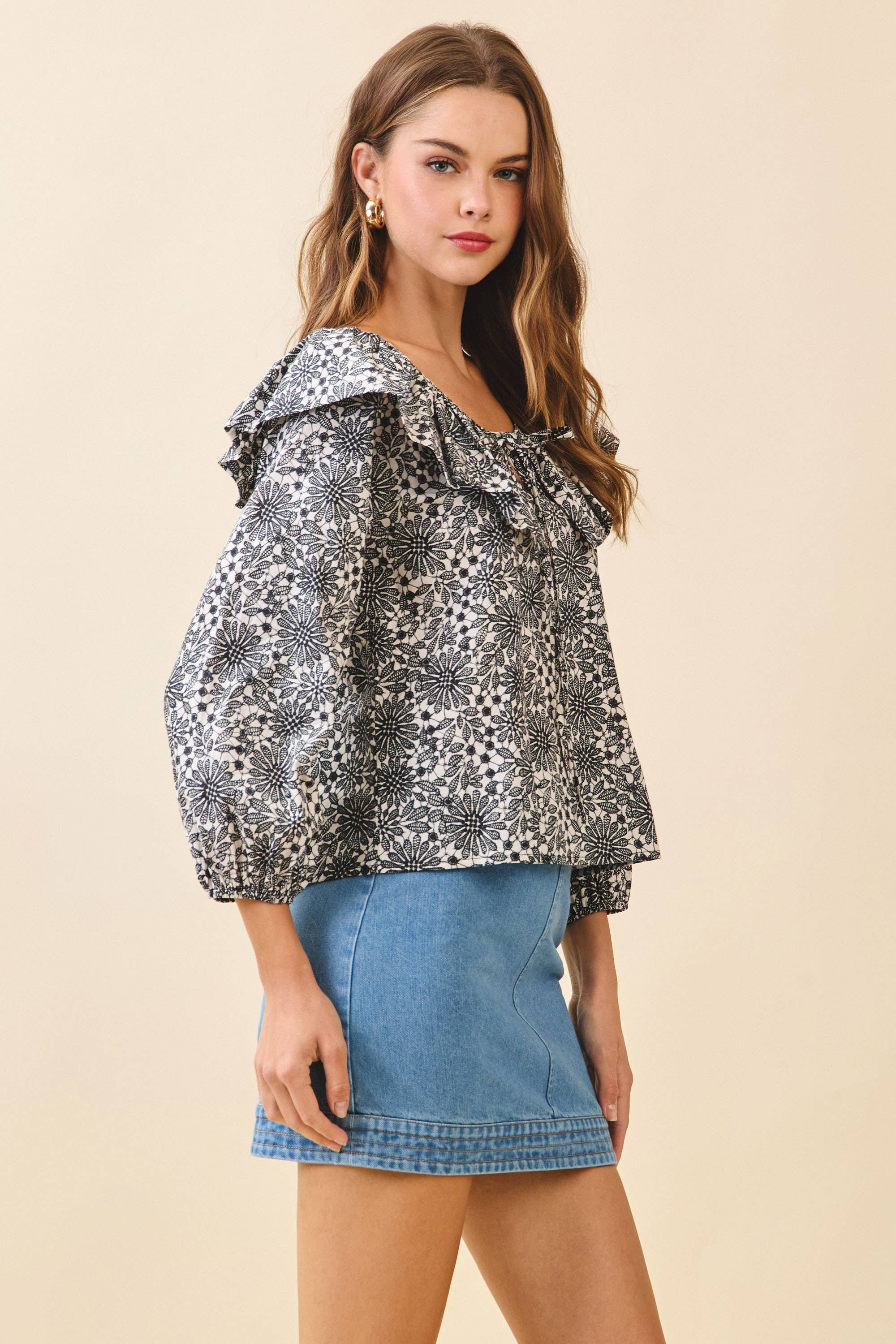 TCEC - Wholesale Blouse - Women's - CT8907S-Long Sleeve Floral Printed Top3